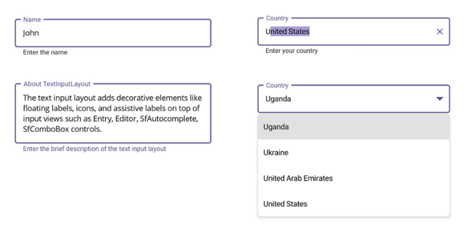 .NET MAUI Text Input Layout’s Supported Input Controls