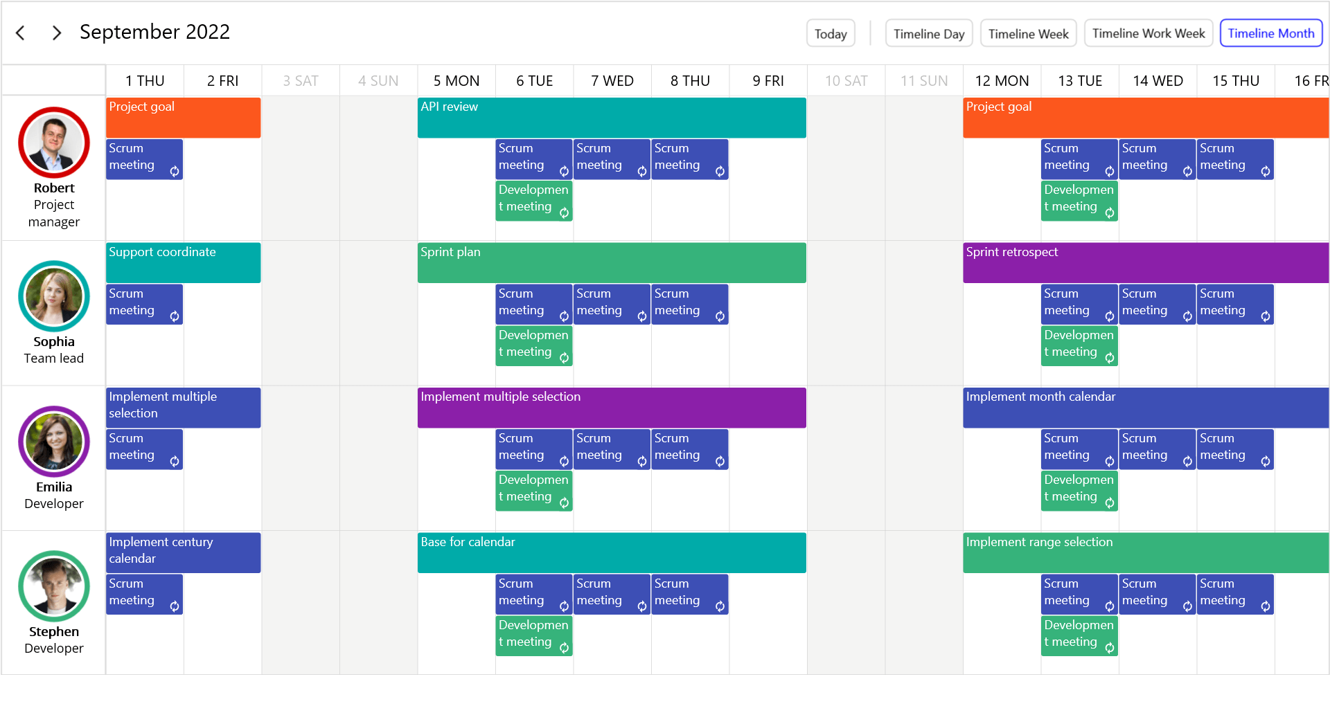 Project planning calendar in .NET MAUI
