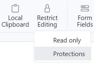 Restrict Editing dropdown in the toolbar