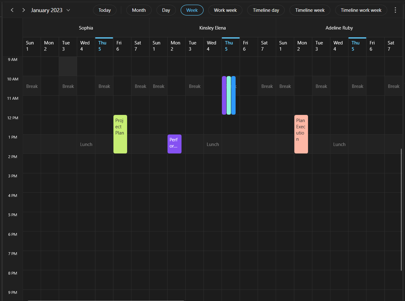 Syncfusion WPF Scheduler in Windows 11 Dark Theme