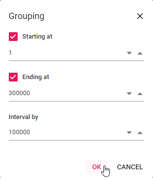 Kilometers from 0 to 300,000 are divided into groups of 100,000