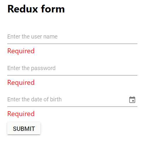 Login Form Created Using Redux Form and Syncfusion React Components