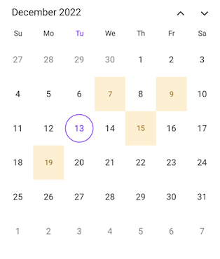 Special Dates in .NET MAUI Calendar