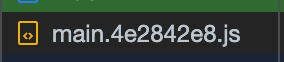 A deployment hash on a main.js file