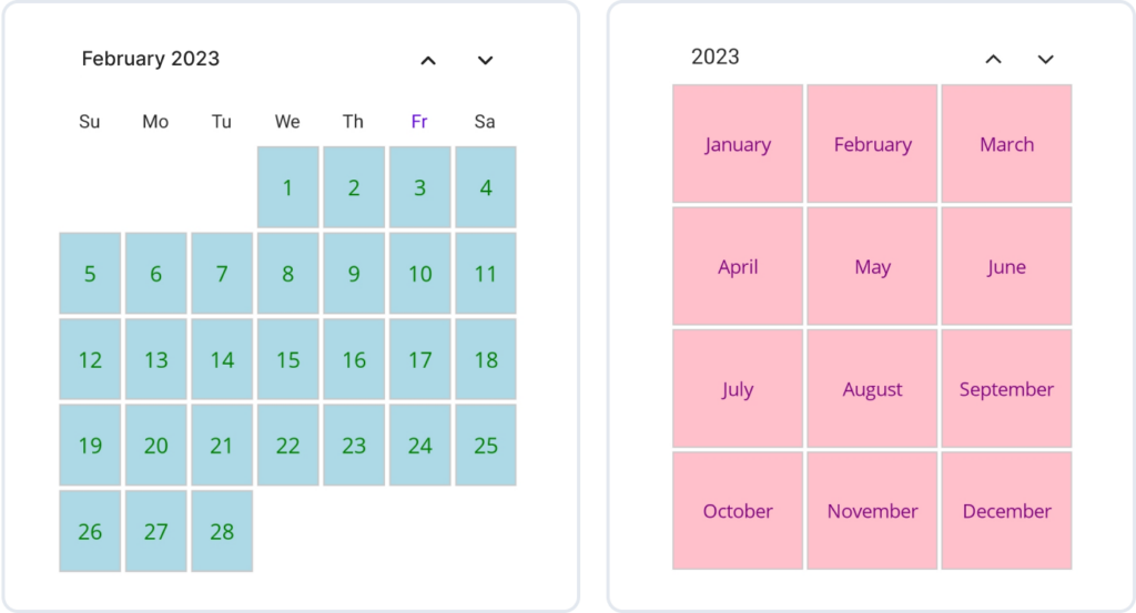 Customizing the .NET MAUI Calendar with a cell template