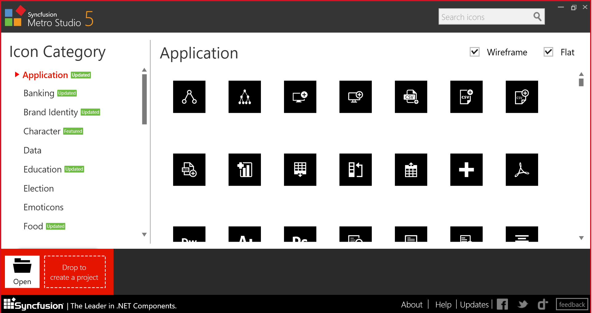 Syncfusion Metro Studio Icons