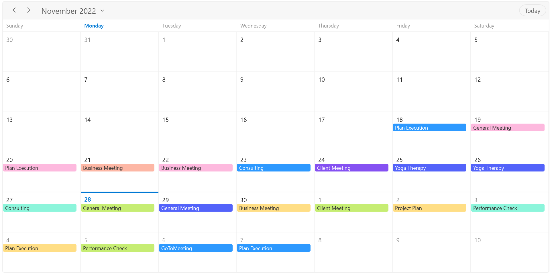 WinUI Scheduler with Custom Appointments