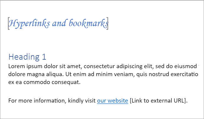 Showing Bookmarks in JavaScript Word Processor