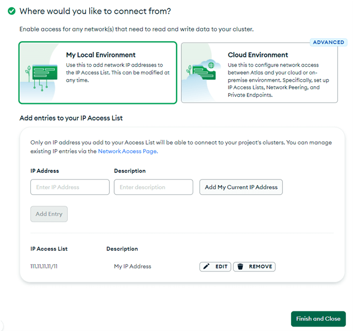 Adding IP addresses to the Access List