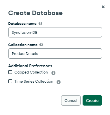 Creating a new database and collection