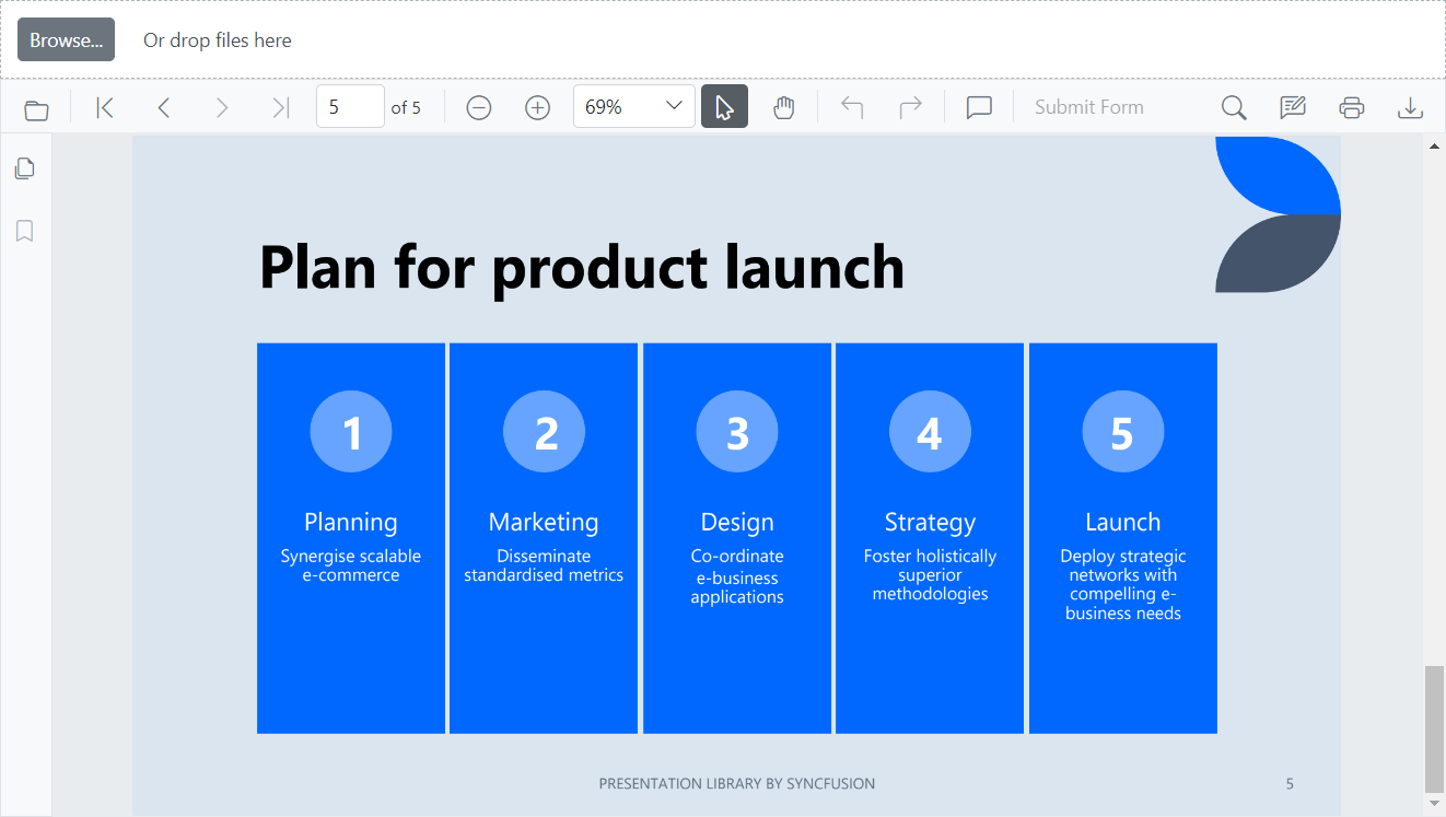 PowerPoint document converted to PDF and loaded in the PDF Viewer