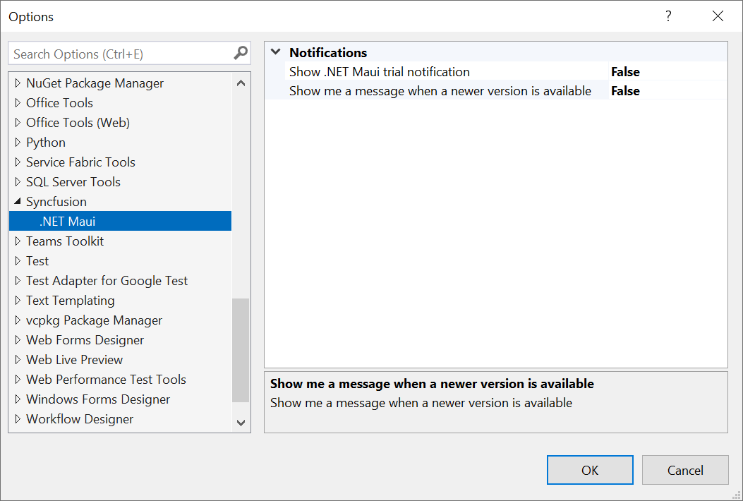 Disabling the notification support