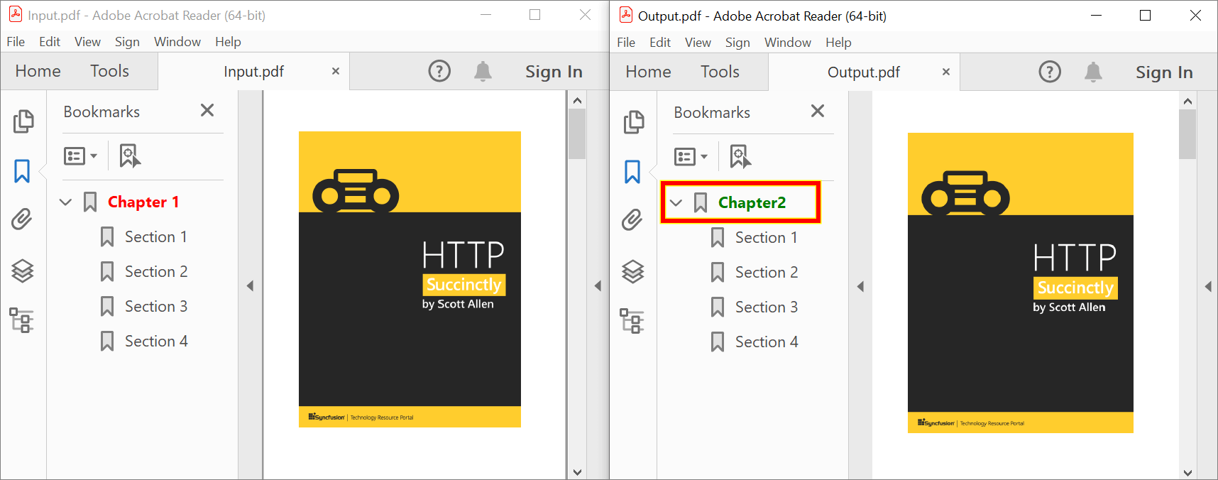 Modify and update the bookmarks in this PDF document