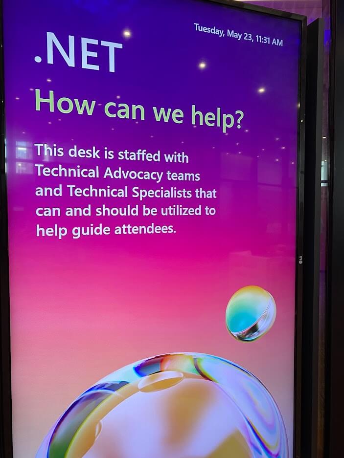 .NET Sign at Build. Source Marissa.