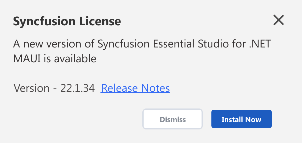 Notification for new Syncfusion Essential Studio Build availability