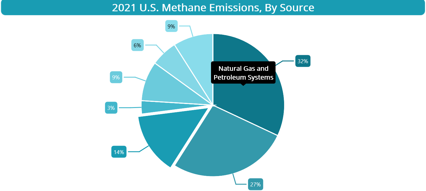 Creating a Pie Chart to visualize US Methane Emissions for 2021