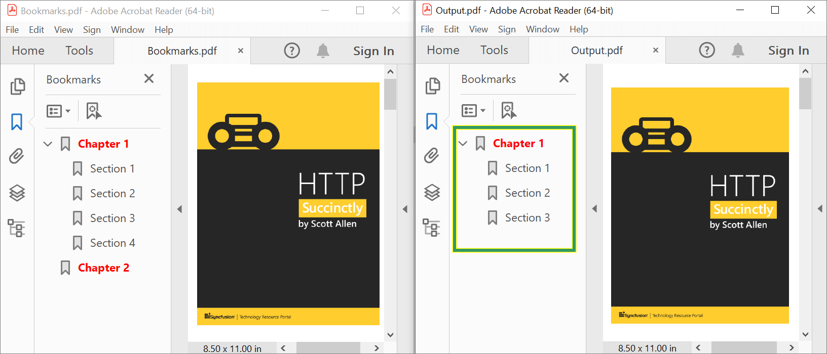Remove bookmarks from the existing PDF document using C#