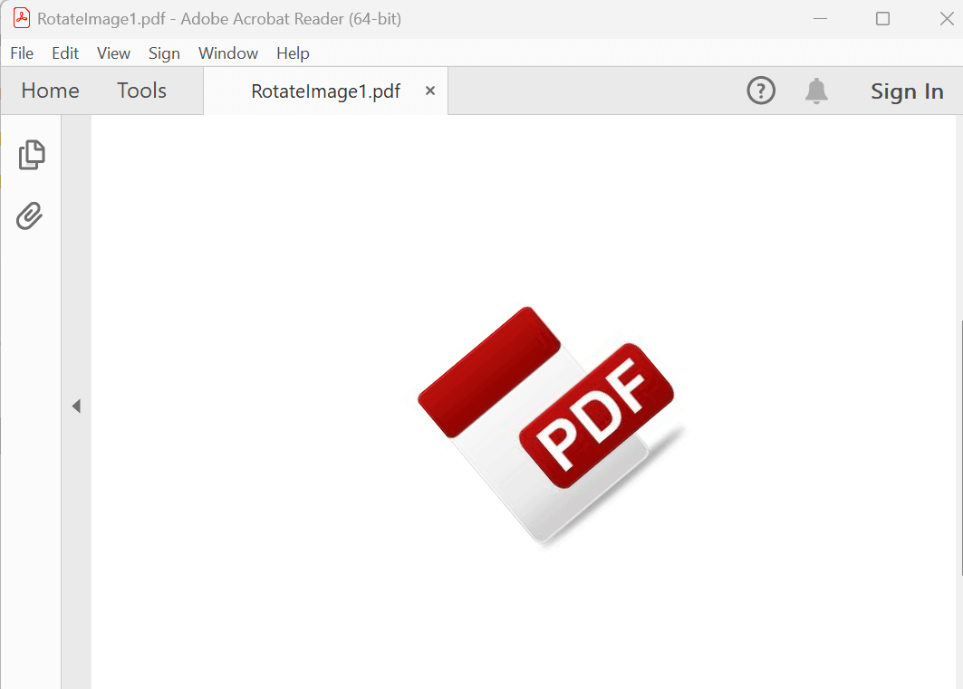 Rotating an image in a PDF document