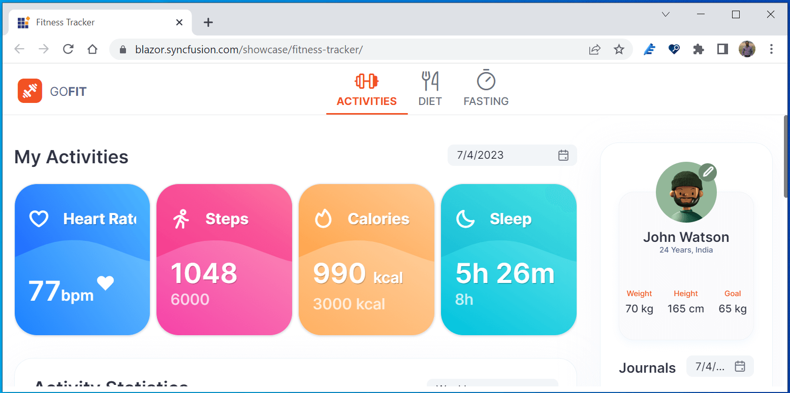 Blazor Fitness Tracker