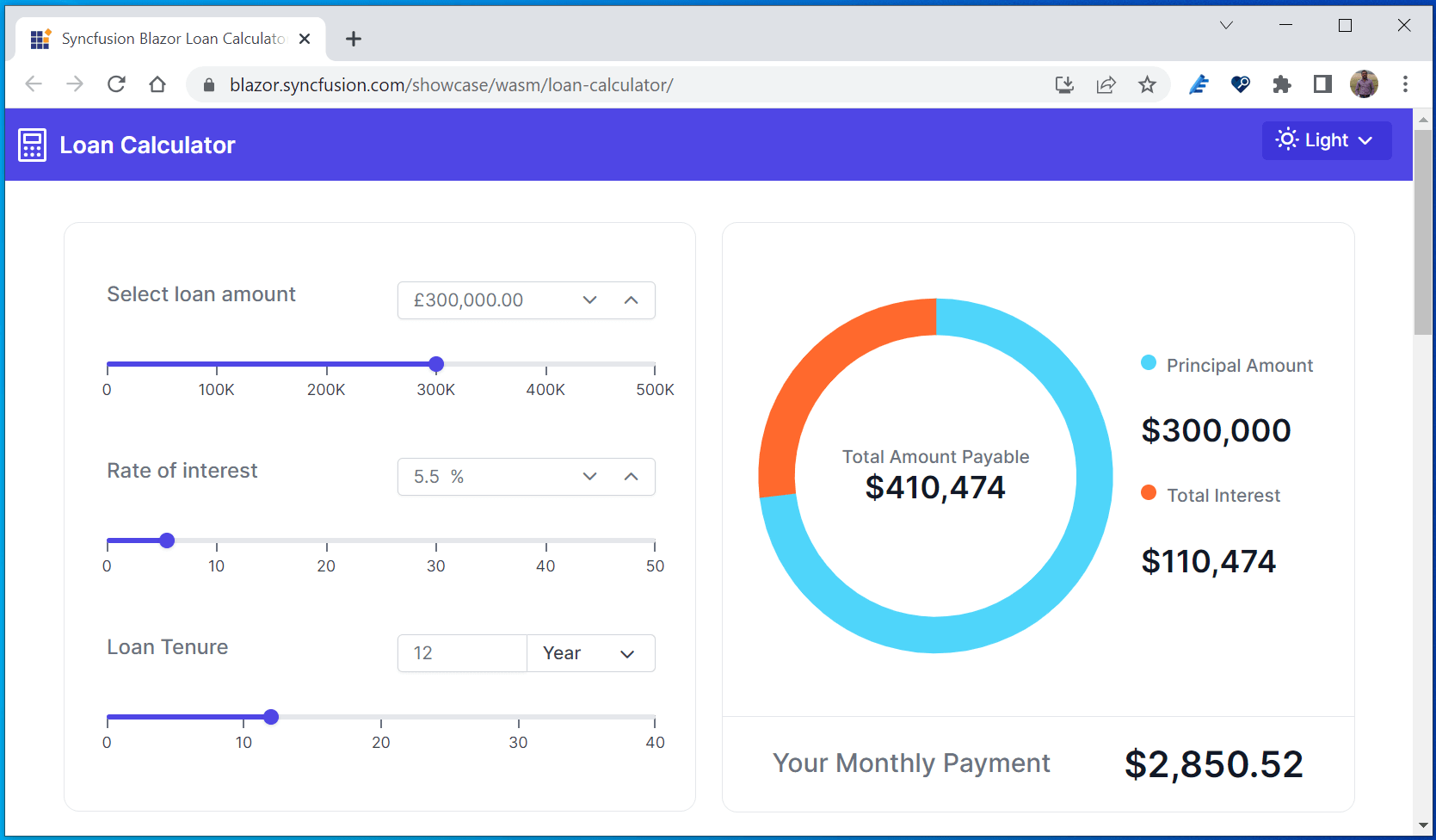 Blazor Loan Calculator