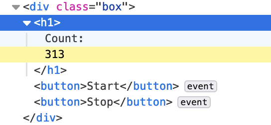 Re-rendering HTML elements through virtual DOM