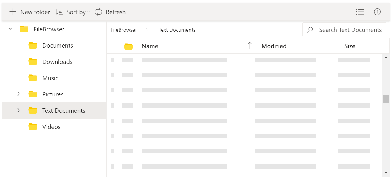 Virtual scrolling in Blazor File Manager