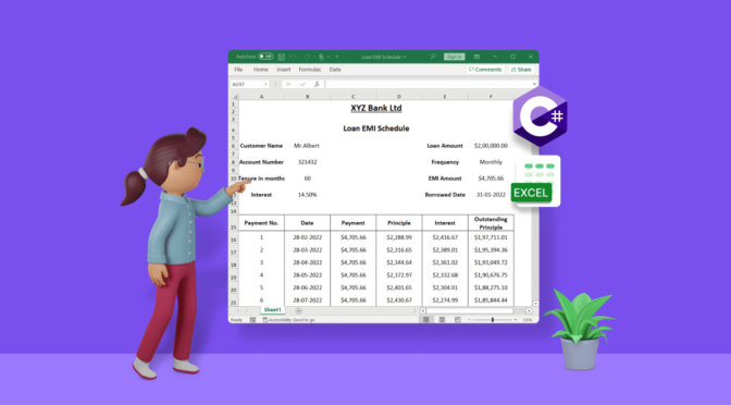 Generate a Loan EMI Schedule as an Excel Document Using C#