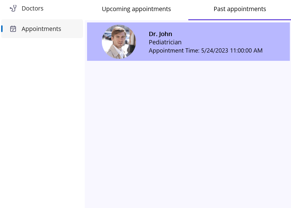 Viewing Past Appointments in .NET MAUI Hospital Booking App