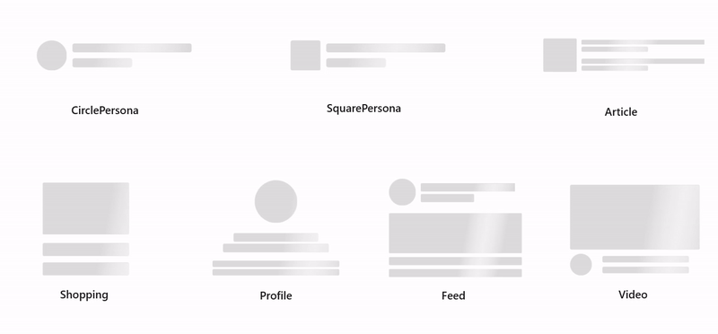 Built-in Shimmer Types in WinUI Shimmer Control