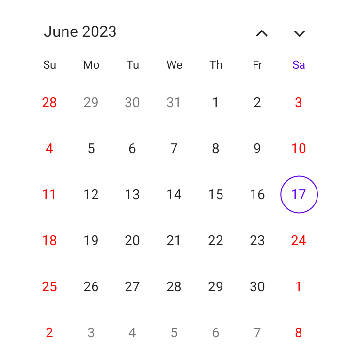 Customizing Weekend Dates in .NET MAUI Calendar