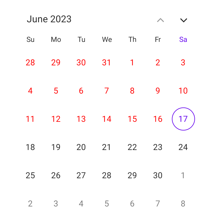 Customizing the Disabled Dates in the .NET MAUI Calendar