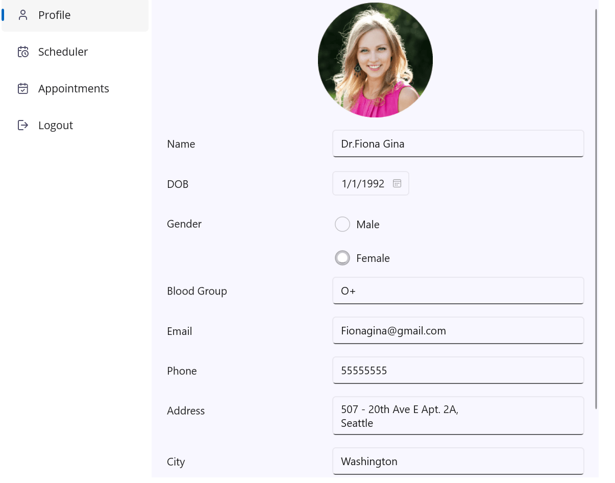 Doctor Profile Page