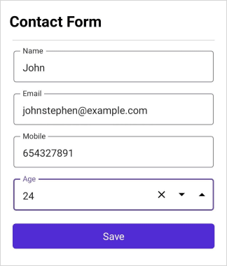 .NET MAUI DataForm with Numeric Up-Down Editor