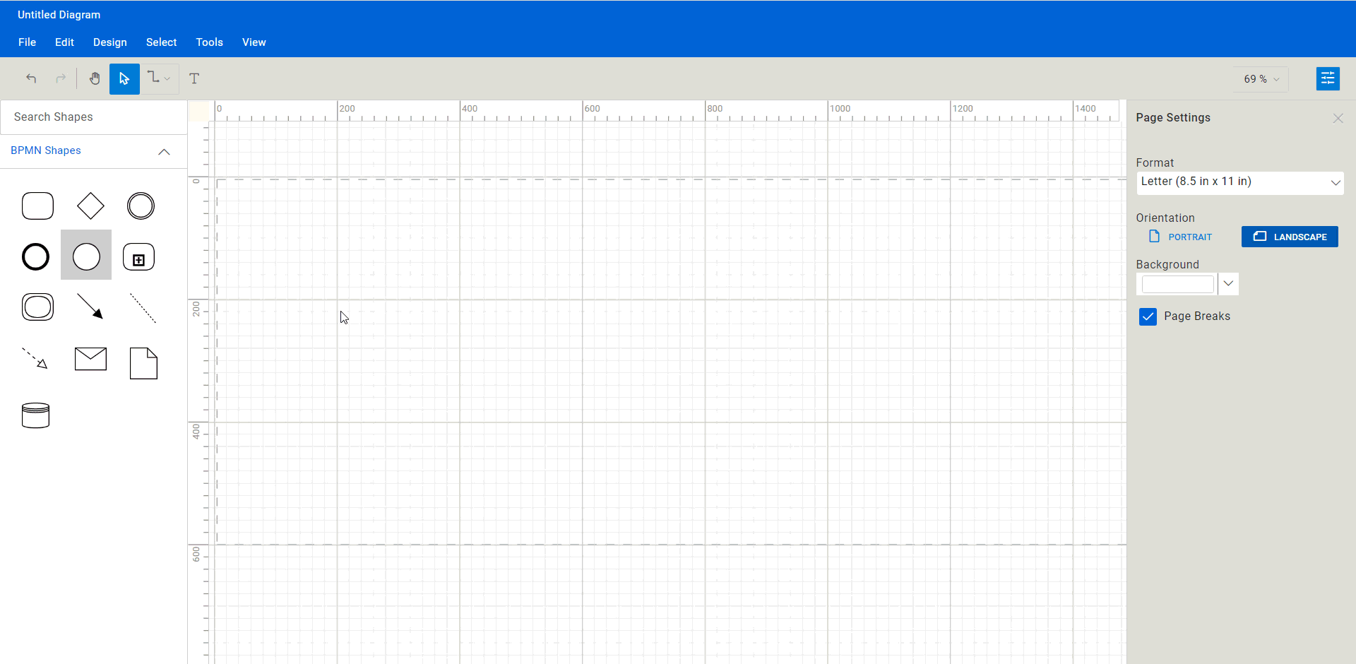 Adding BPMN Symbols to the Canvas in the React Diagram Control