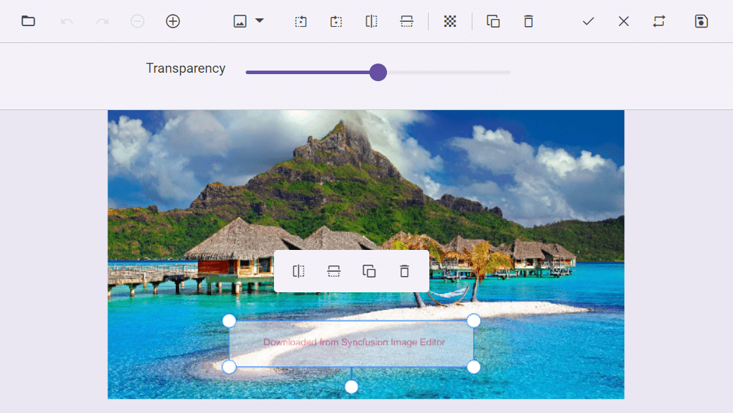 Adding image annotation using toolbar in Blazor Image Editor