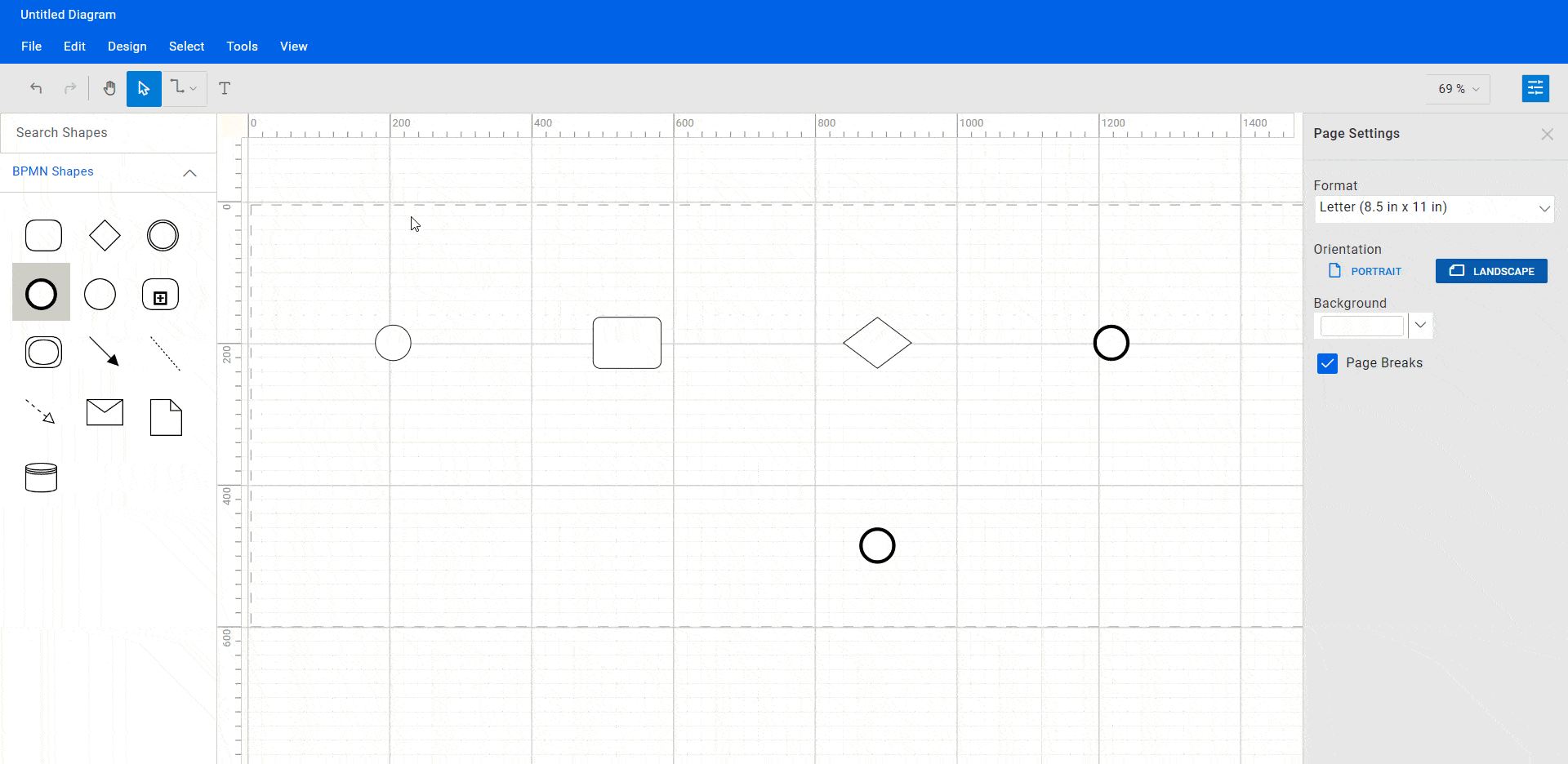 Creating Connectors Using the Connector and Pointer Tools in React Diagram Control