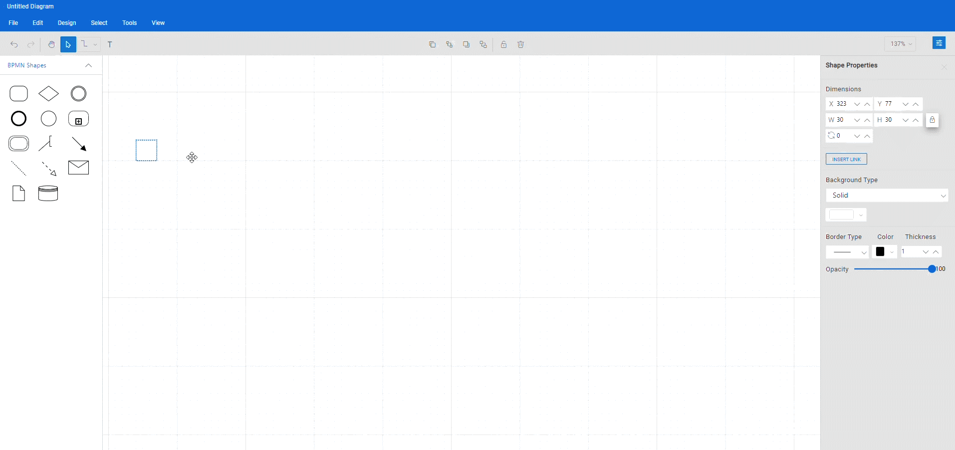 Adding BPMN Symbols to the Canvas in the Blazor Diagram Control