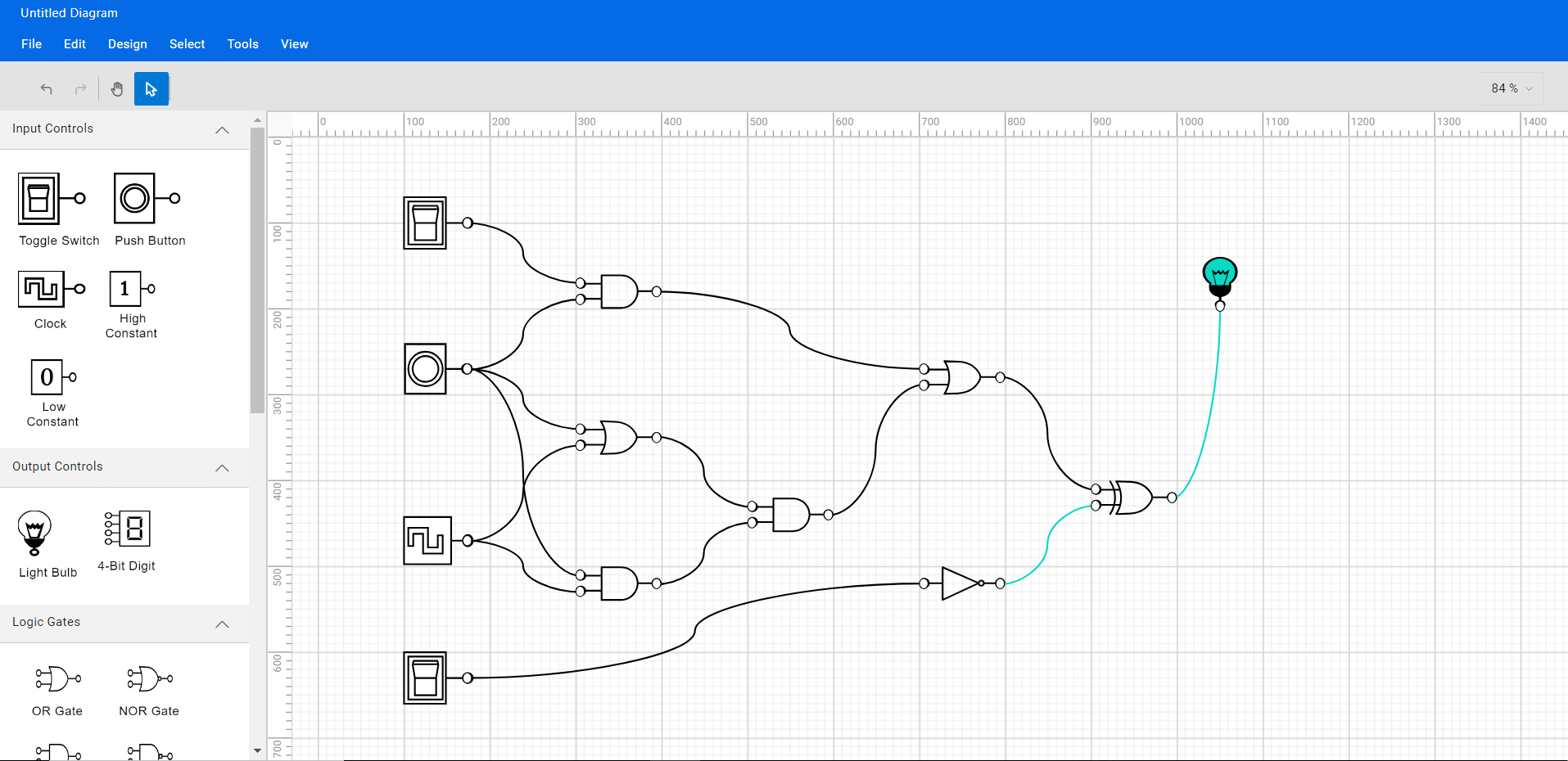 Creating a Digital Logic Circuit Using the Angular Diagram Control