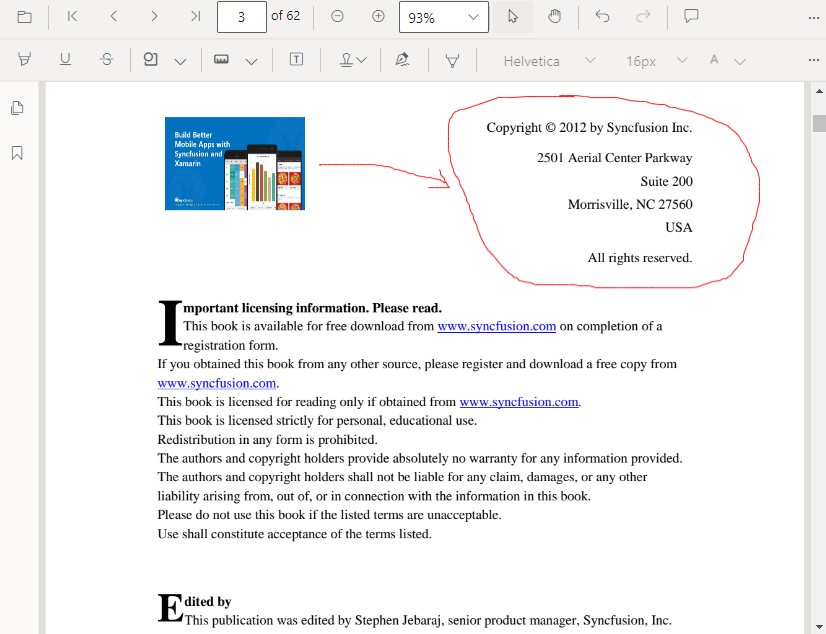 Adding ink annotations using Blazor PDF Viewer