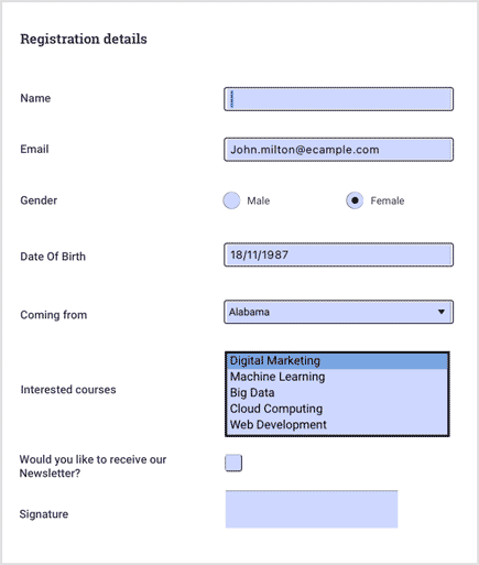 Digitally filling forms using .NET MAUI PDF Viewer