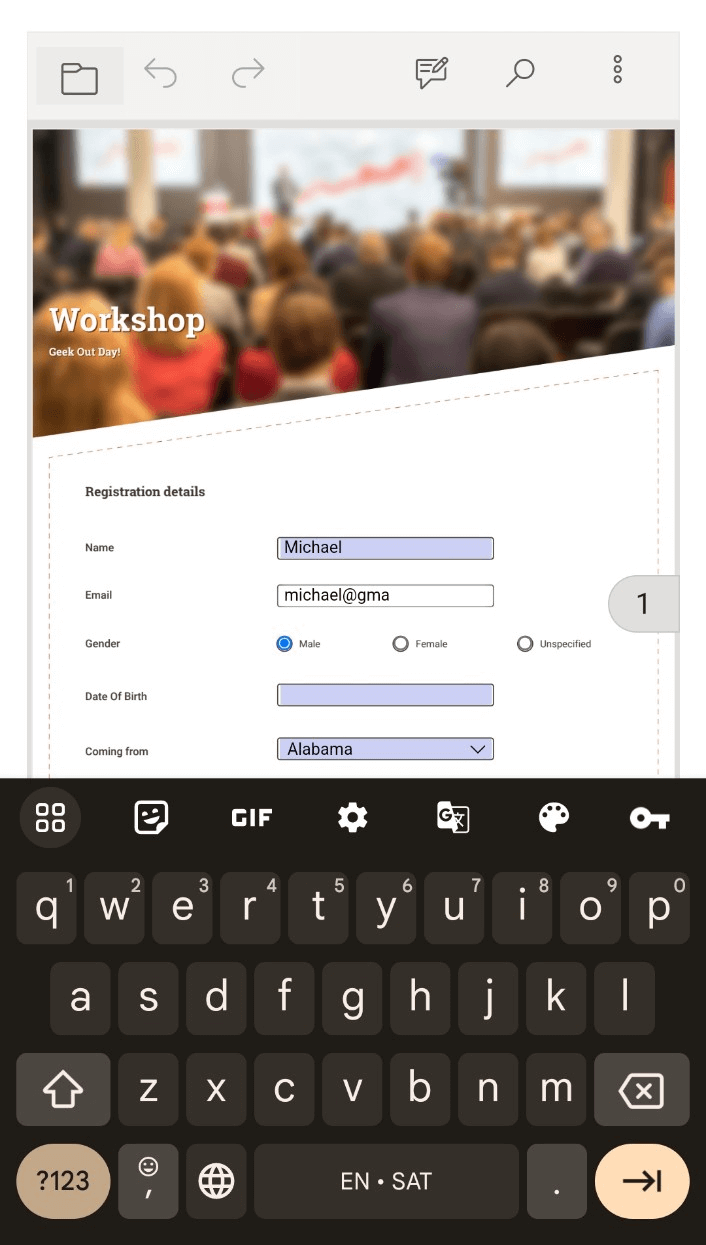 Filling PDF forms in Android devices