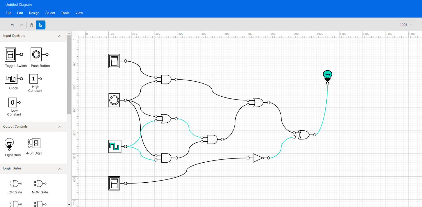 Logic Circuit Designer using JavaScript Diagram