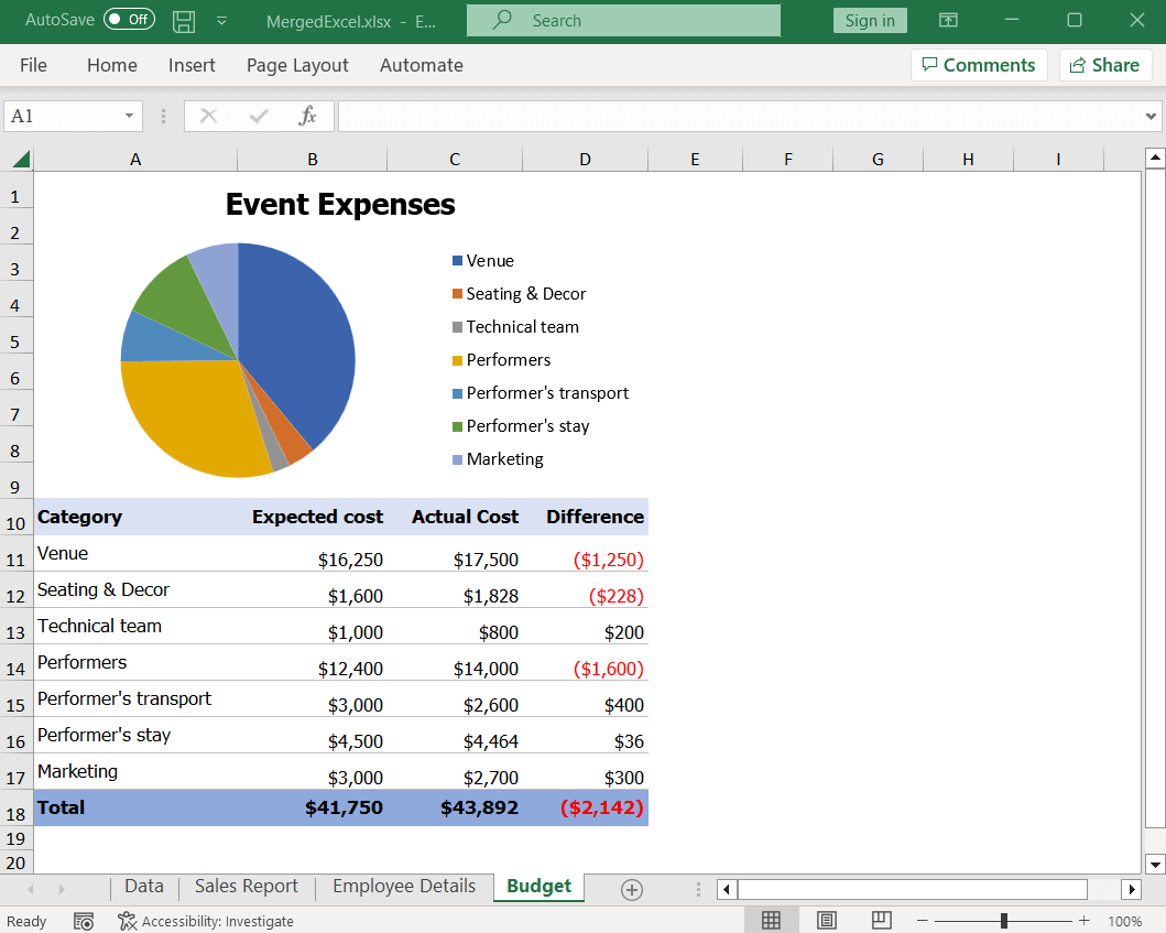 Merging multiple Excel documents with the Syncfusion Excel Library using csharp