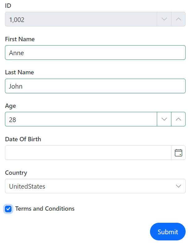 Auto-generating form items using Blazor Data Form