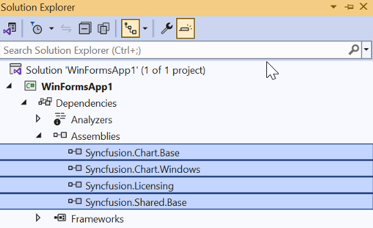 Created WinForms app with required Syncfusion assemblies