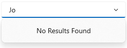 Displaying No Results Found text in WinUI ComboBox