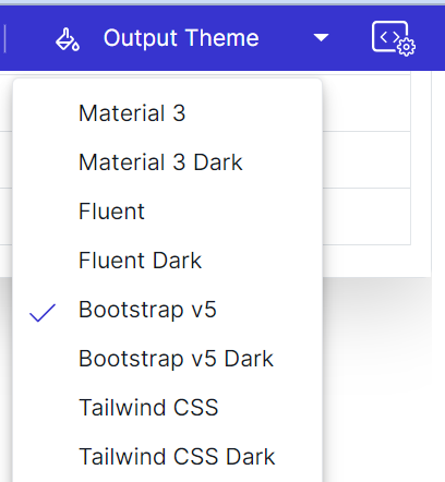 Custom themes in the Blazor Playground app