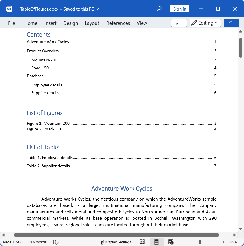 Enhancements in table of contents in .NET Word Library