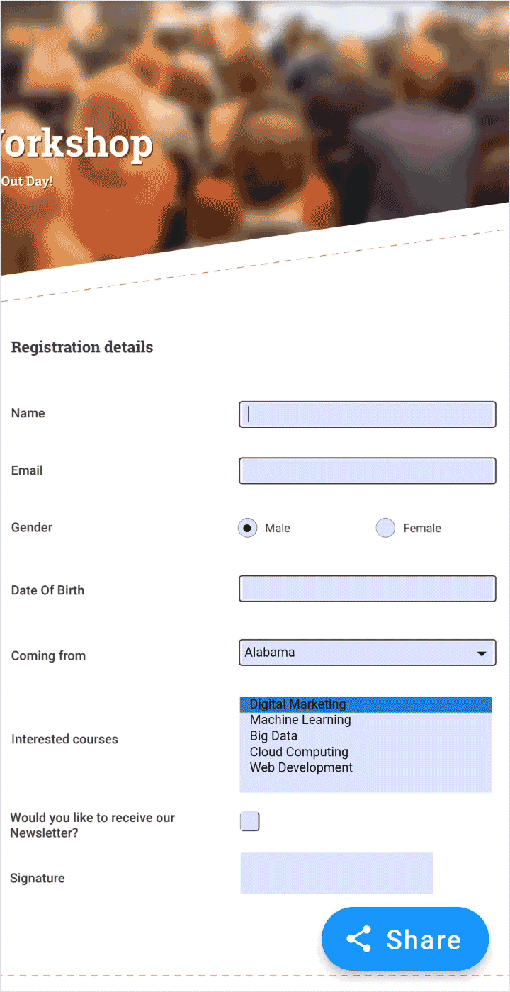 Filling and sharing PDF forms using NET MAUI PDF Viewer