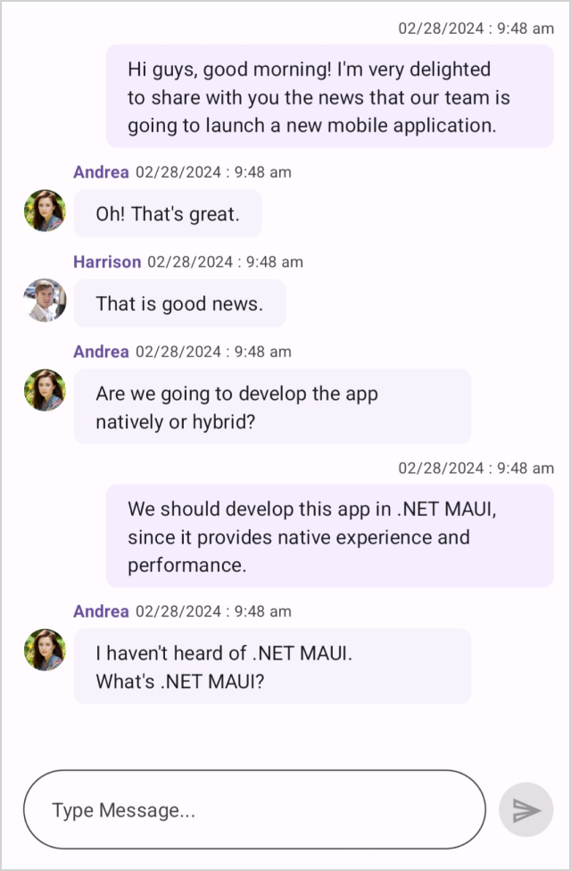 Integrating Chat control in a .NET MAUI app